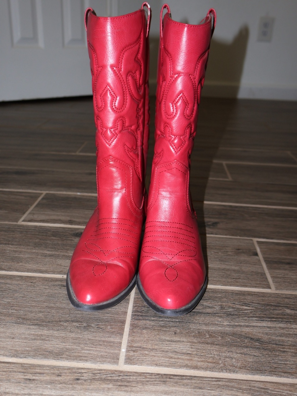 COWBOY RED LEATHER BOOTS